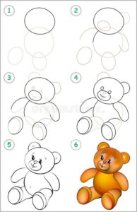 آموزش نقاشی خرس عروسکی