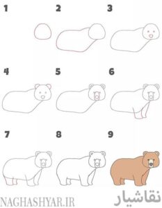 آموزش نقاشی خرس ساده برای کودکان