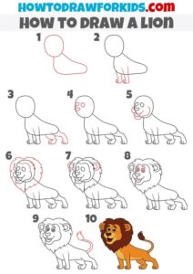 آموزش نقاشی شیر ساده
