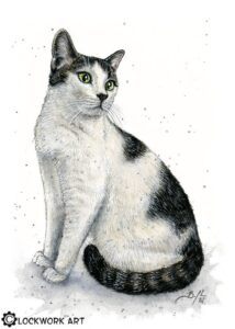 نقاشی گربه دخترانه