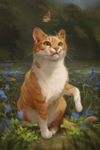 نقاشی گربه آسان