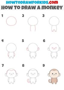 آموزش نقاشی میمون برای کودک