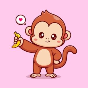 نقاشی میمون بچگانه