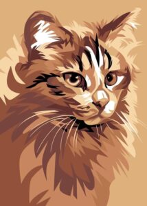 نقاشی گربه پشمالو