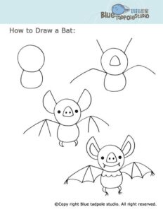 آموزش نقاشی خفاش برای کودکان