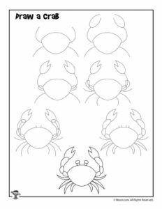 آموزش نقاشی خرچنگ ساده