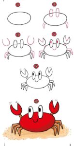 آموزش نقاشی خرچنگ برای کودکان
