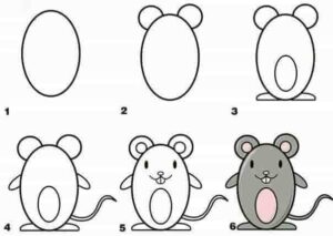 آموزش نقاشی موش برای کودکان