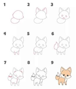 آموزش نقاشی روباه برای کودکان