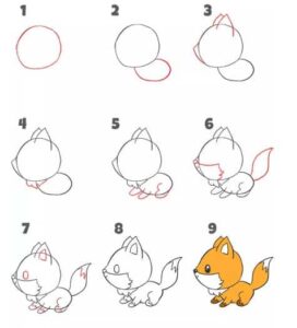 آموزش نقاشی روباه سخت