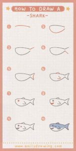 آموزش نقاشی کوسه ماهی کودکانه
